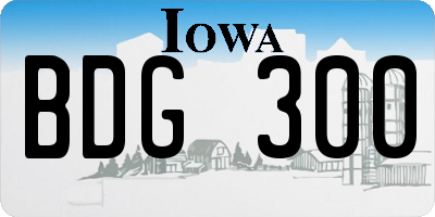 IA license plate BDG300