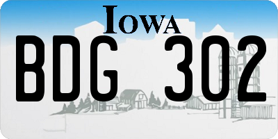 IA license plate BDG302