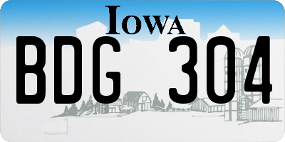 IA license plate BDG304