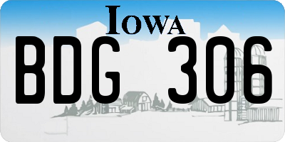 IA license plate BDG306