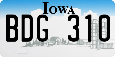 IA license plate BDG310