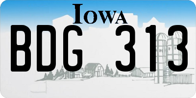 IA license plate BDG313
