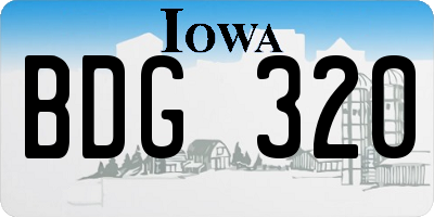 IA license plate BDG320