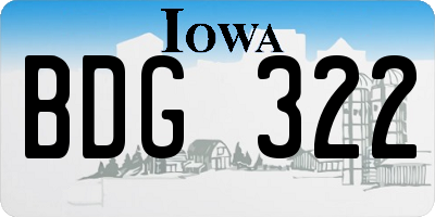 IA license plate BDG322