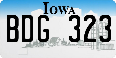 IA license plate BDG323