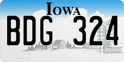 IA license plate BDG324