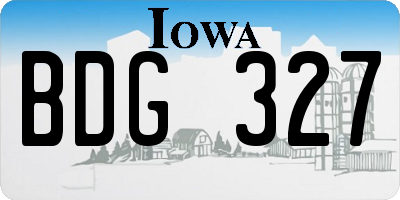 IA license plate BDG327