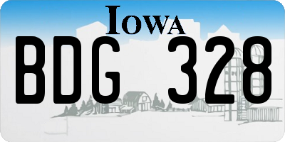 IA license plate BDG328