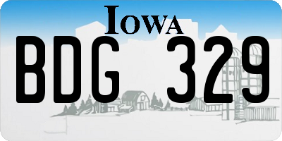 IA license plate BDG329