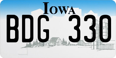 IA license plate BDG330