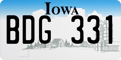 IA license plate BDG331
