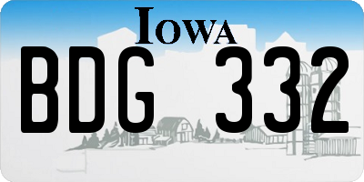 IA license plate BDG332