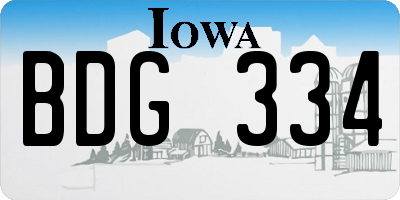 IA license plate BDG334