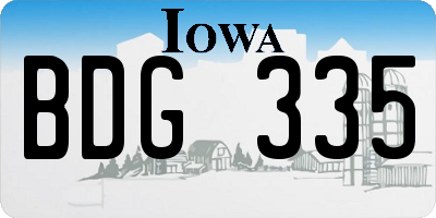 IA license plate BDG335