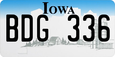 IA license plate BDG336