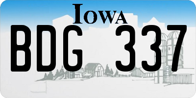 IA license plate BDG337