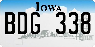 IA license plate BDG338