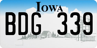 IA license plate BDG339