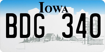 IA license plate BDG340