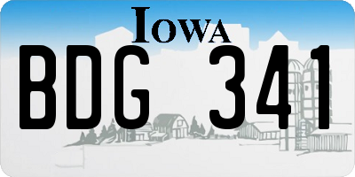 IA license plate BDG341