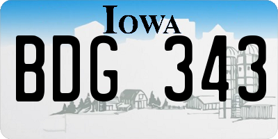 IA license plate BDG343