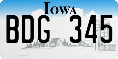 IA license plate BDG345
