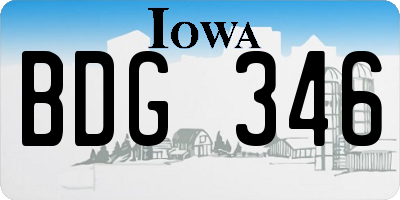 IA license plate BDG346