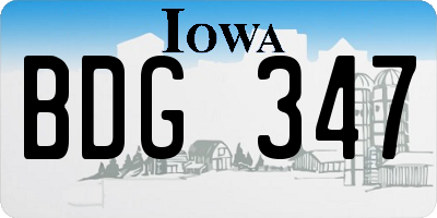 IA license plate BDG347