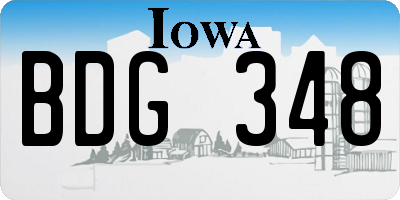 IA license plate BDG348