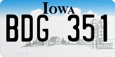 IA license plate BDG351