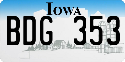 IA license plate BDG353