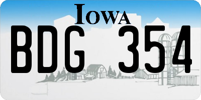IA license plate BDG354