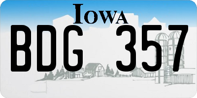 IA license plate BDG357