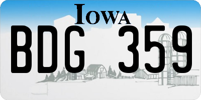 IA license plate BDG359