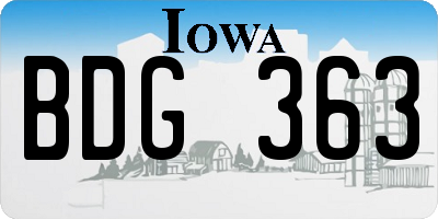 IA license plate BDG363