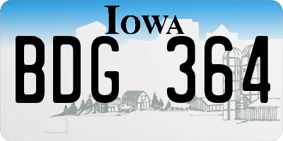 IA license plate BDG364