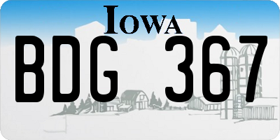 IA license plate BDG367