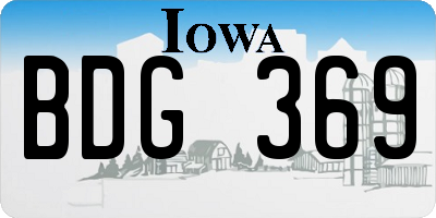 IA license plate BDG369