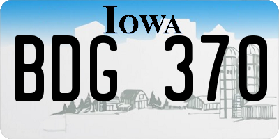 IA license plate BDG370