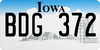 IA license plate BDG372