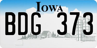 IA license plate BDG373