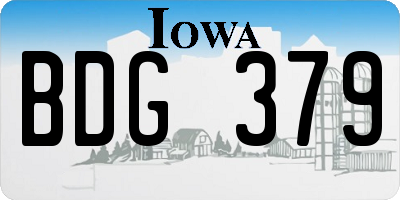 IA license plate BDG379