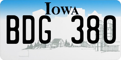 IA license plate BDG380