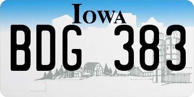 IA license plate BDG383