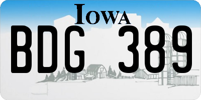 IA license plate BDG389
