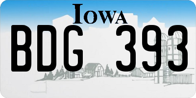 IA license plate BDG393