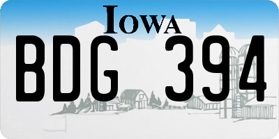 IA license plate BDG394