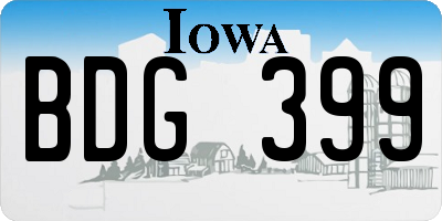 IA license plate BDG399