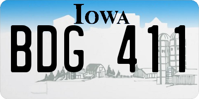 IA license plate BDG411