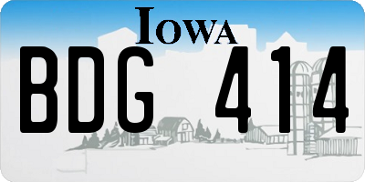 IA license plate BDG414